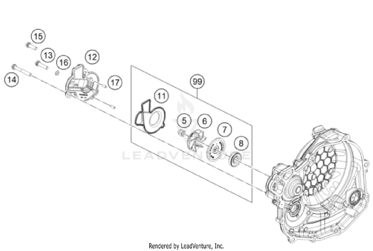 Water Pump 450 SX-F / XC-F ENGINE - 2024 Schematic