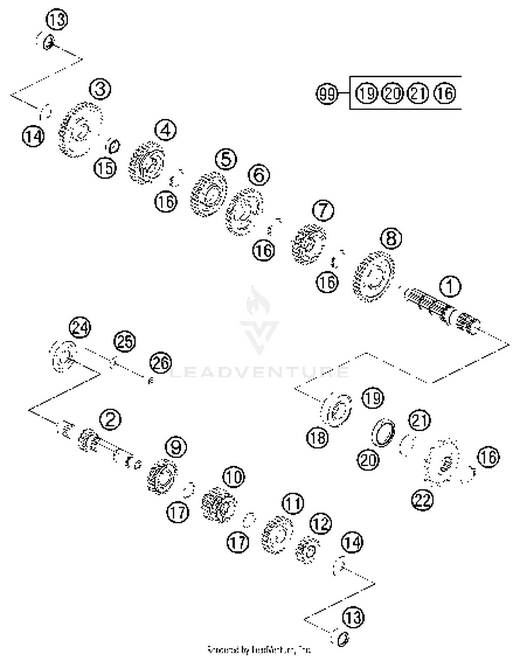 Gearbox 65 SX ENGINE - 2017 Schematic