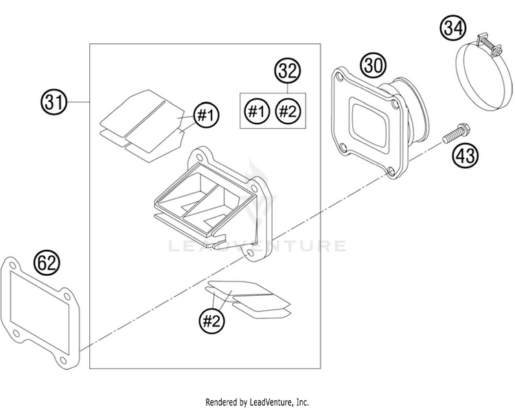 Reed Valve Case 250 SX Engine - 2011 Schematic