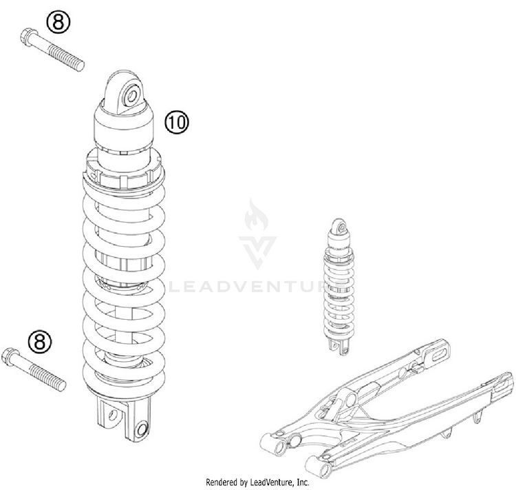Shock Absorber 200 XCW Chassis - 2012 Schematic