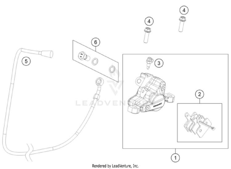 Rear Brake Caliper Schematic