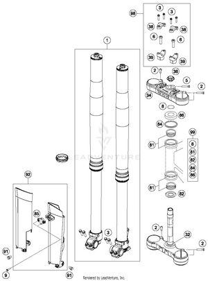 Front Fork, Triple Clamp Schematic