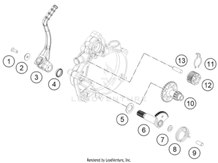 Kick Starter 50 SX FE ENGINE - 2024 Schematic