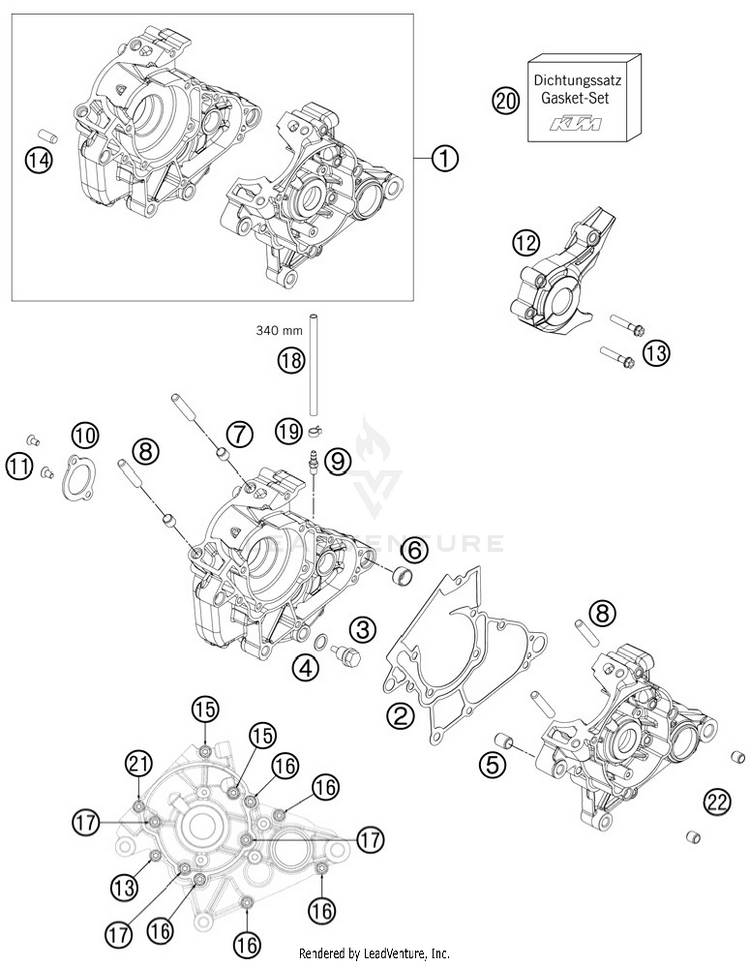 Engine Case 50 SX Engine - 2012 Schematic