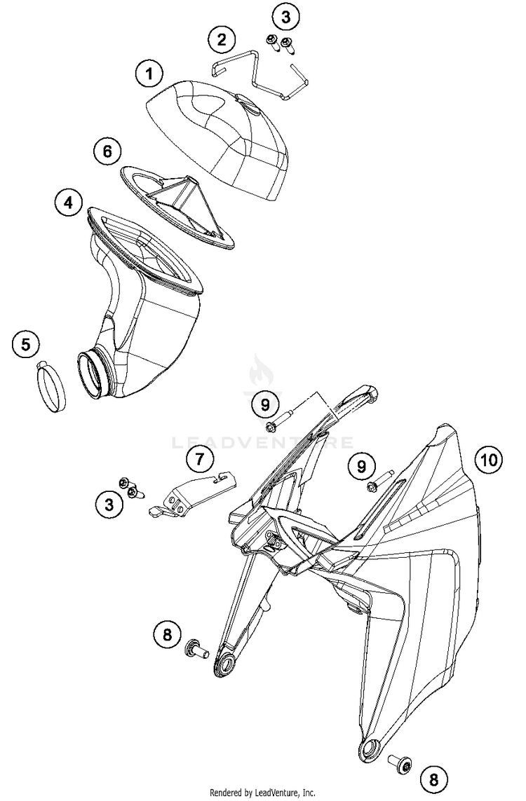 Air Filter 65 SX CHASSIS - 2017 Schematic