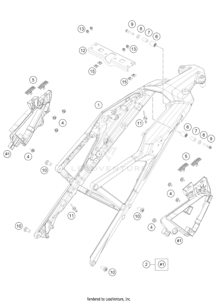 Subframe 1290 SUPER ADVENTURE S, black US CHASSIS - 2022 Schematic