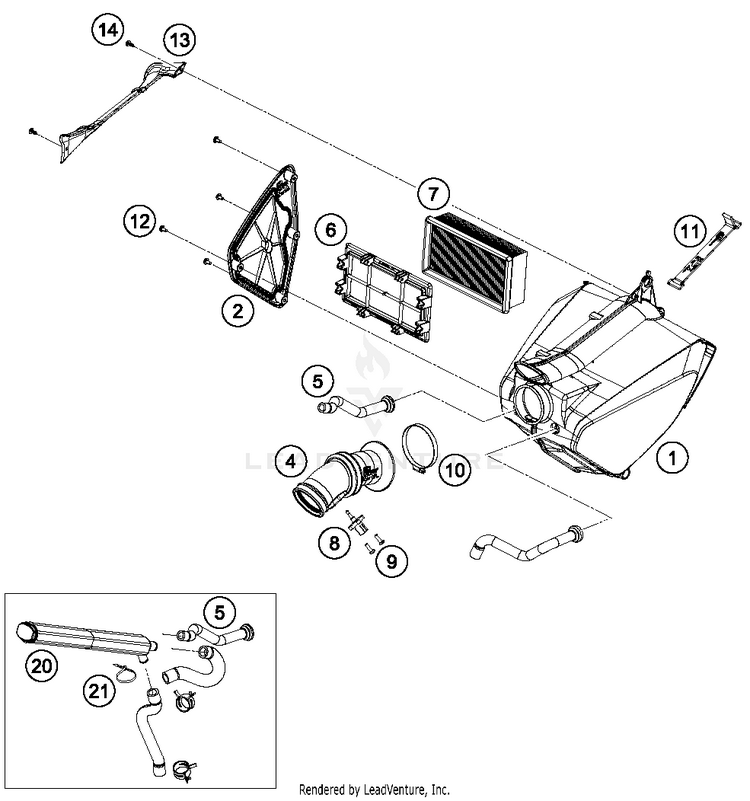 Air Filter 690 DUKE ORANGE CHASSIS - 2017 Schematic