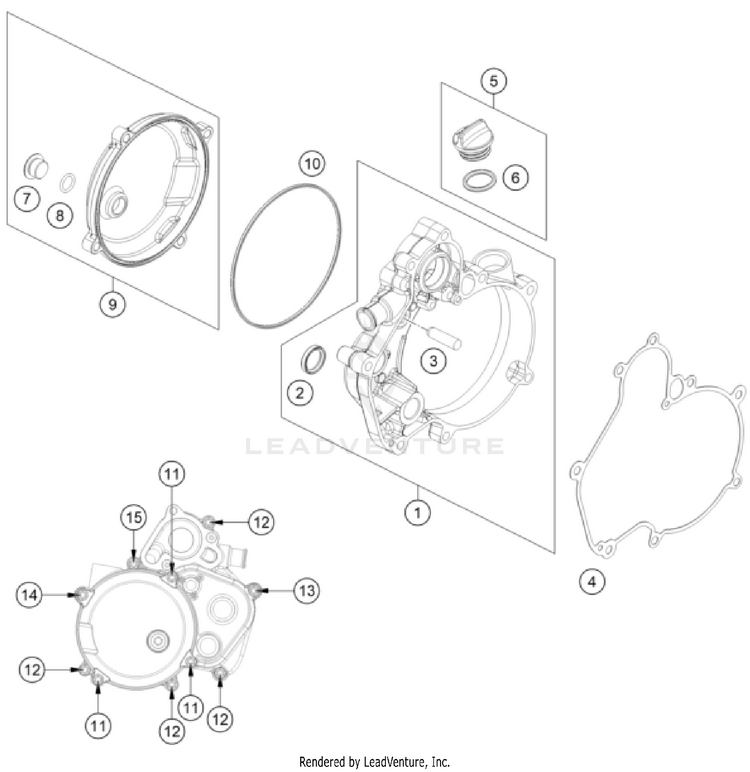 Clutch Cover 50 SX FE ENGINE - 2024 Schematic