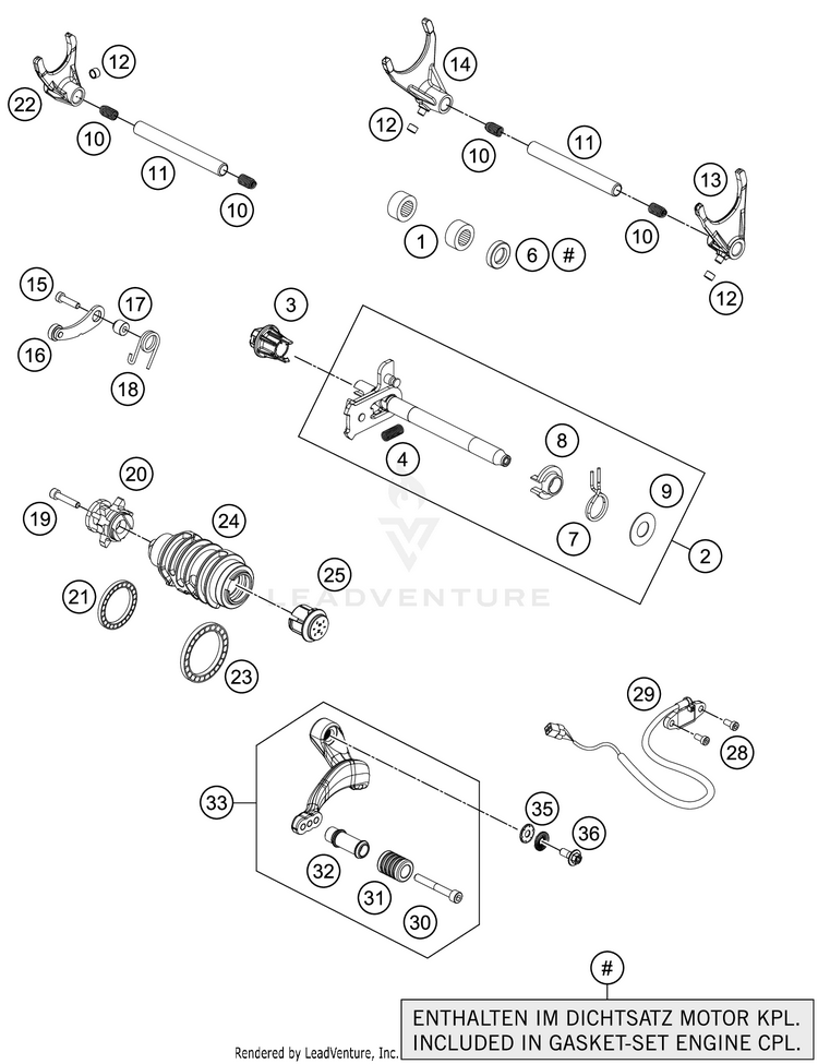 Shifting Mechanism 1290 SUPER ADVENTURE R ENGINE - 2020 Schematic