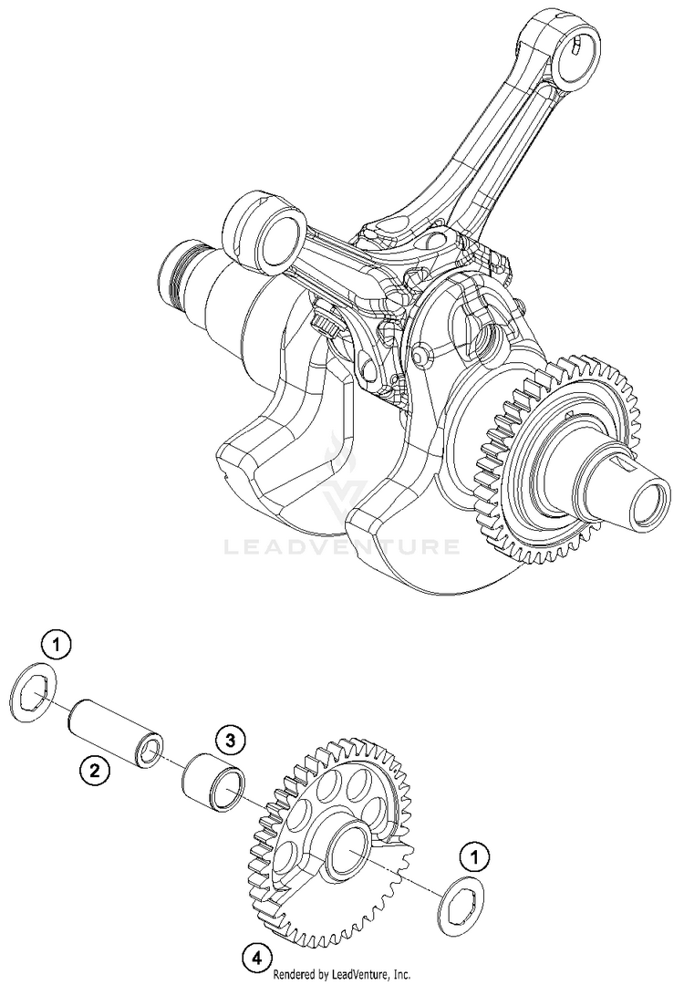 Balancer Shaft 1290 SUPERDUKE R BLACK Engine - 2015 Schematic