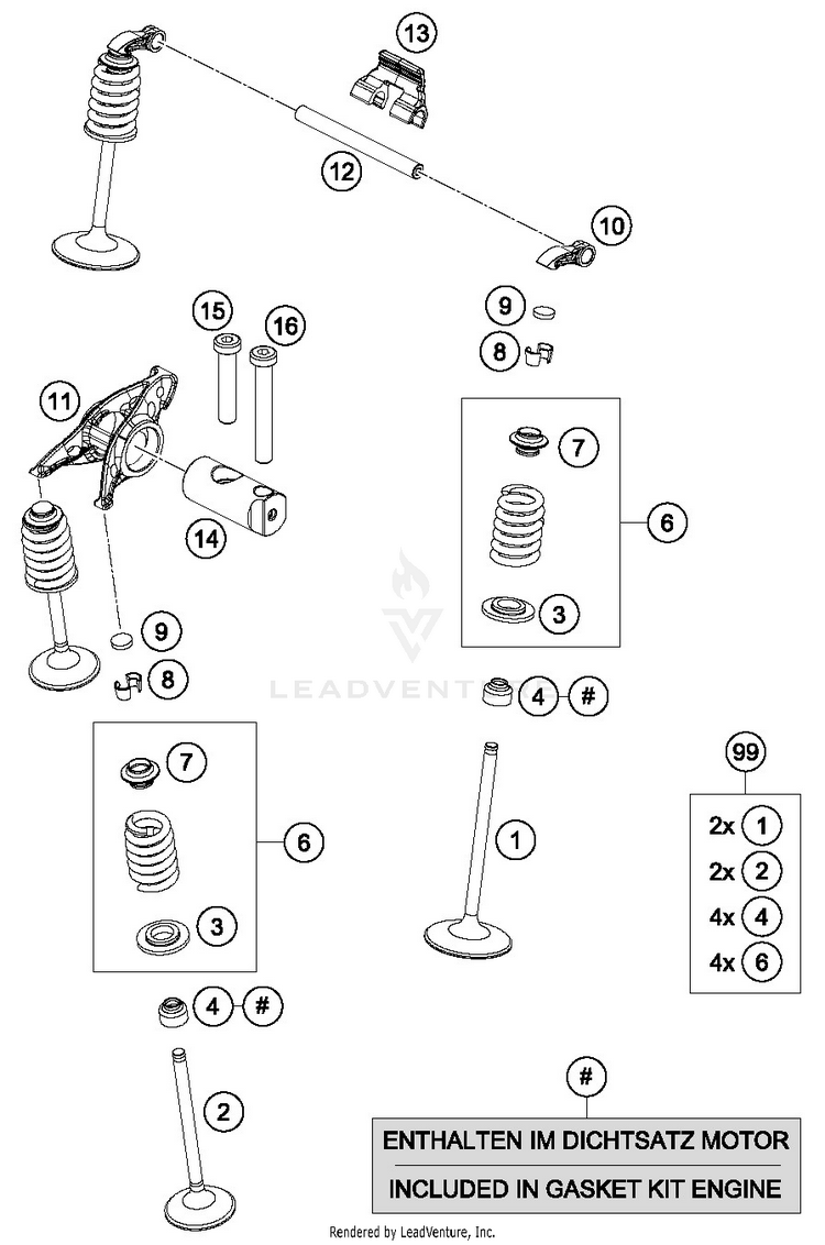 Valve Drive 690 DUKE ORANGE ENGINE - 2017 Schematic
