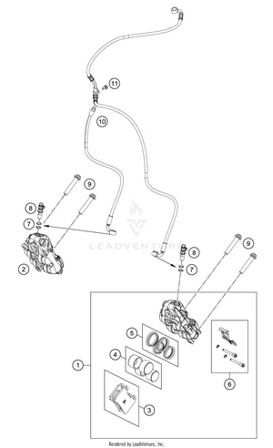 Front Brake Caliper Schematic