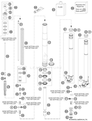 Front Fork, Disassembled Schematic