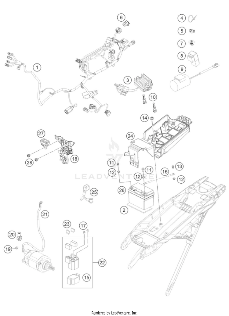 Wiring Harness 350 SX-F CHASSIS - 2023 Schematic