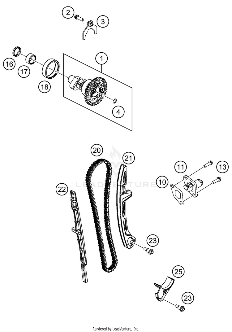 Timing Drive 450 EXC-F ENGINE - 2019 Schematic