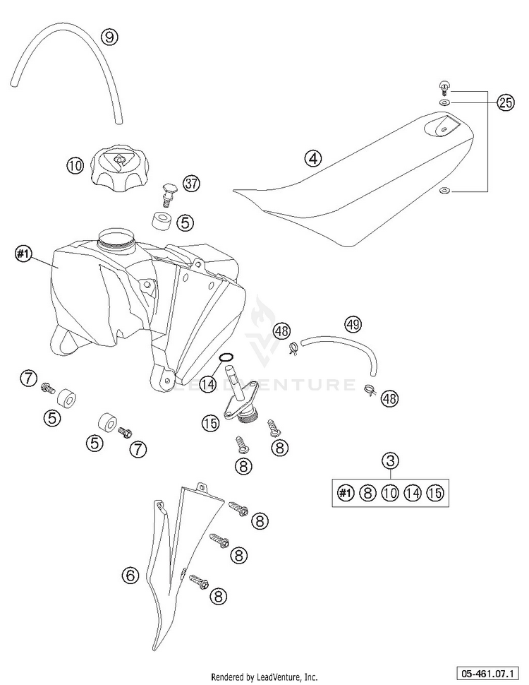 Tank , Seat , Cover Schematic