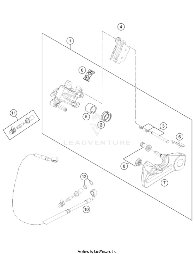 Rear Brake Caliper Schematic