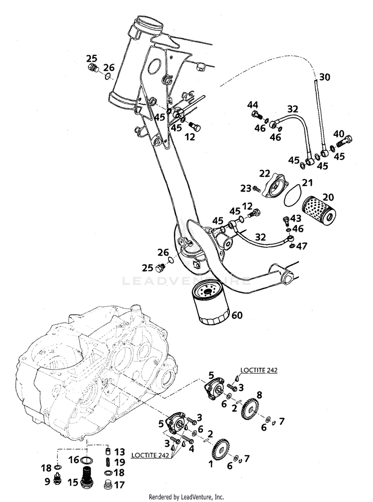 Lubricating System 640 LC4-E Engine - 2000 Schematic
