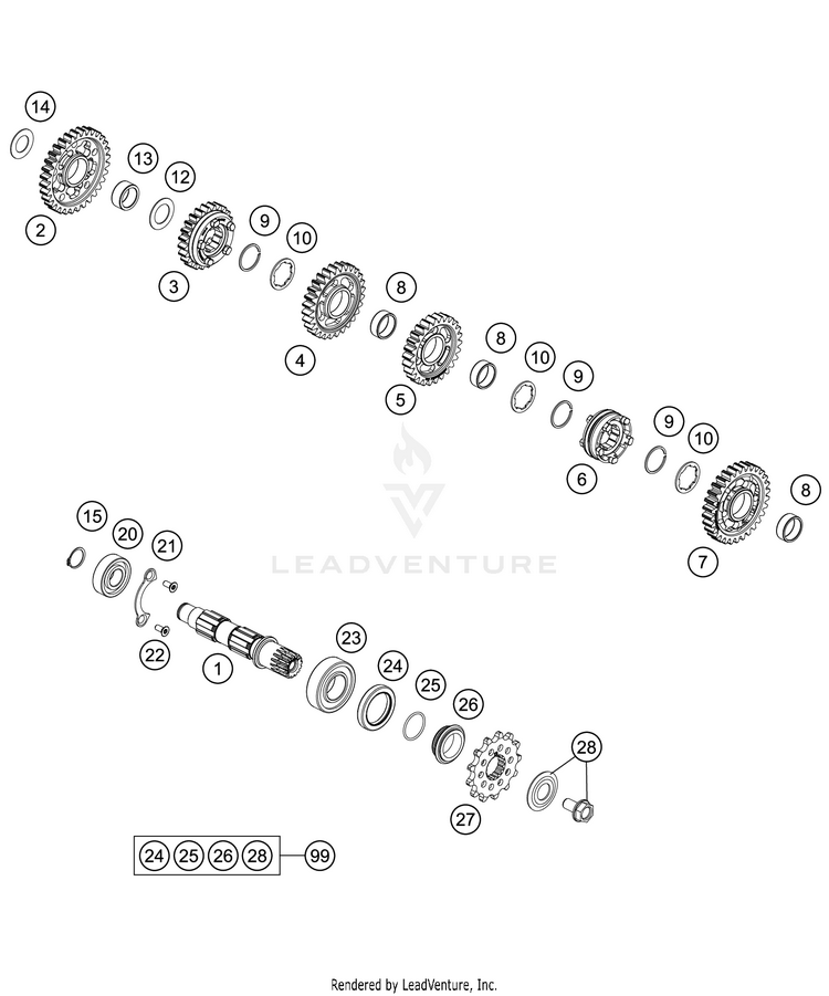 Transmission Ii - Countershaft 450 XC-F Engine - 2021 Schematic