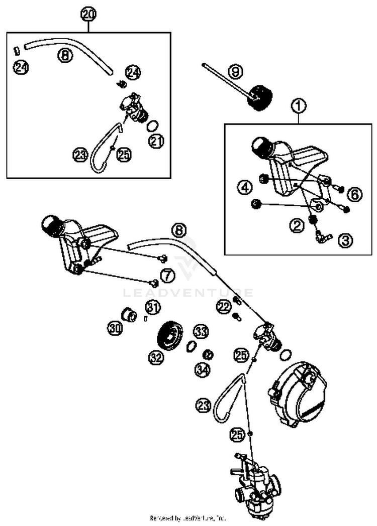 Lubricating System 50 SX MINI Engine - 2016 Schematic