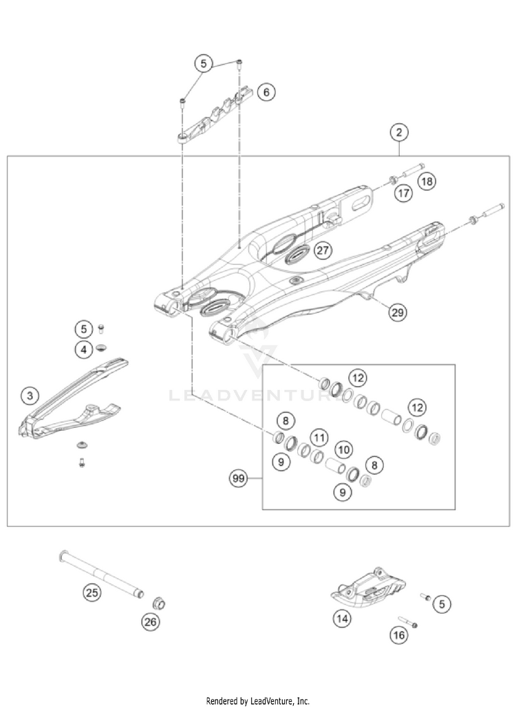 Swing Arm 250 SX CHASSIS - 2026 Schematic
