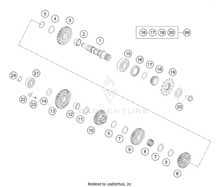 Transmission Ii - Countershaft 250 SX ENGINE - 2026 Schematic