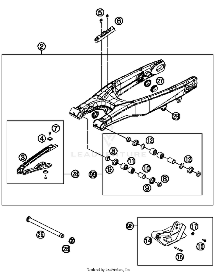 Swing Arm 300 XC Chassis - 2014 Schematic