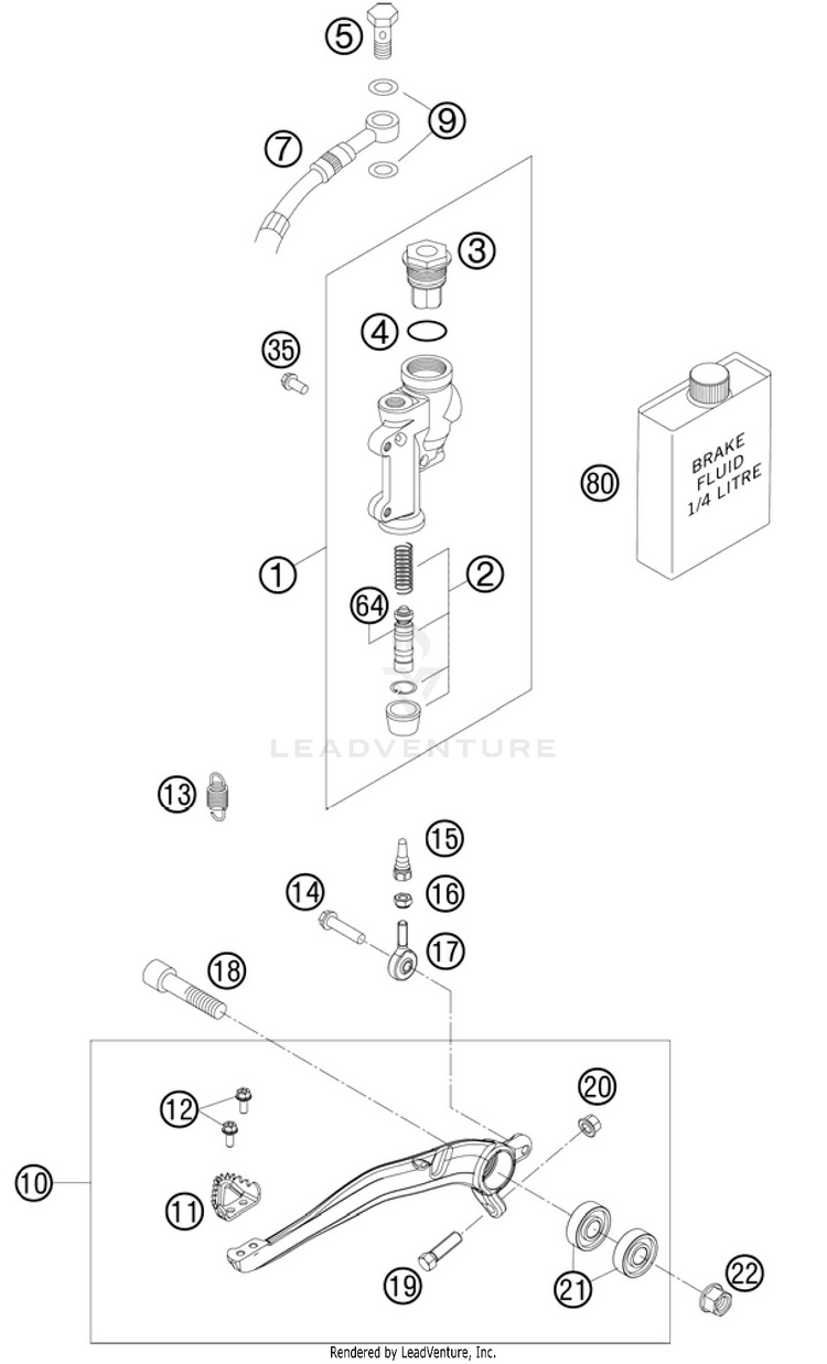 Rear Brake Control 150 XC Chassis - 2011 Schematic