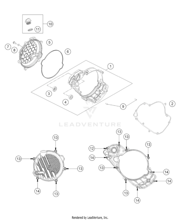 Clutch Cover 125 SX/XC Engine - 2023 Schematic
