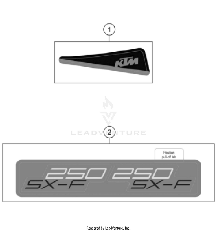 Decal 250 SX-F CHASSIS - 2025 Schematic
