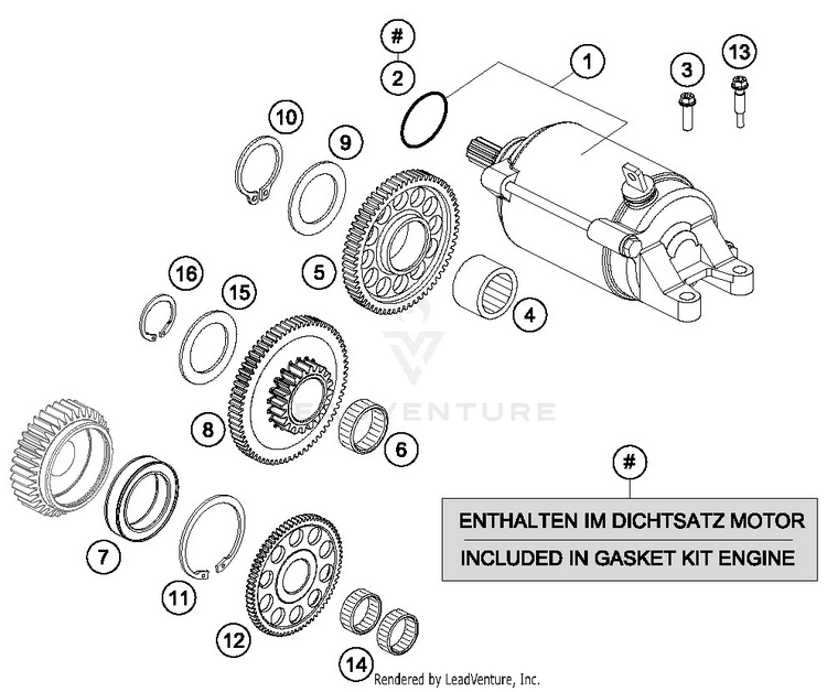 Electric Starter 690 DUKE ORANGE Engine - 2016 Schematic