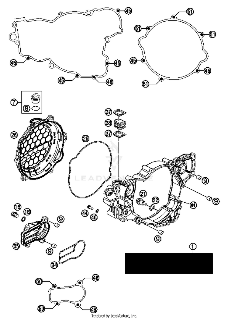 Clutch Cover 300 XC Engine - 2014 Schematic