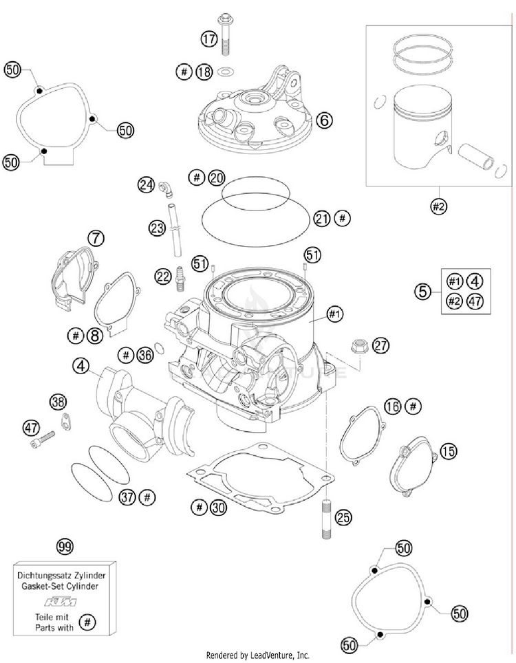 Cylinder, Cylinder Head 300 XC Engine - 2012 Schematic