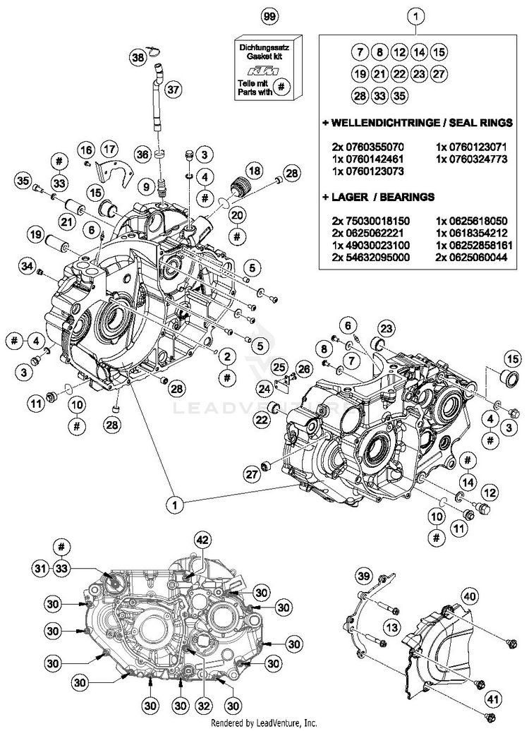 Engine Case 690 DUKE ORANGE Engine - 2016 Schematic