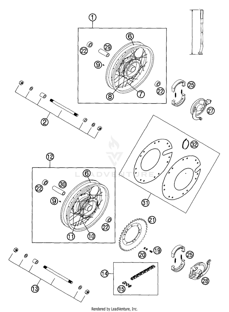 Front- And Rear Wheel Schematic