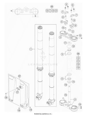 Front Fork, Triple Clamp Schematic