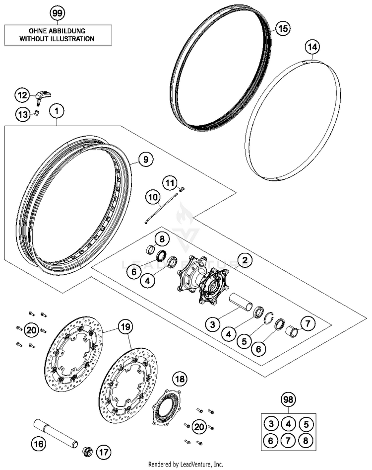 Front Wheel 1290 SUPER ADVENTURE R CHASSIS - 2018 Schematic