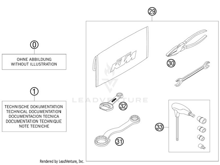 Accessories Kit 125 SX Chassis - 2012 Schematic