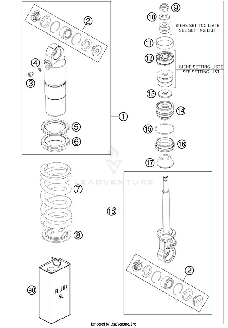 Monoshock Disassembled 50 SX Chassis - 2012 Schematic