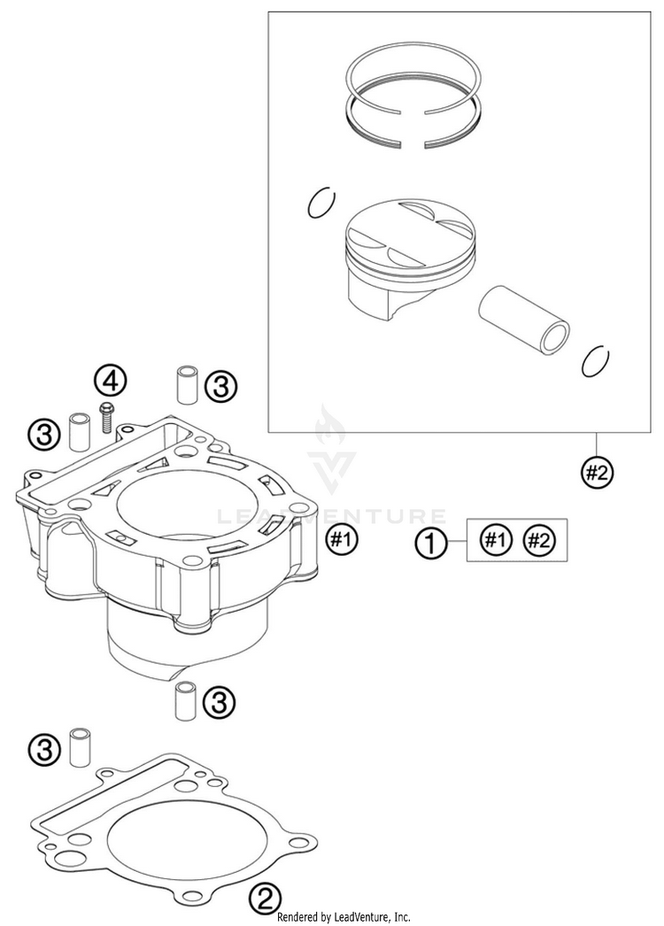 Cylinder 250 SX-F Engine - 2010 Schematic