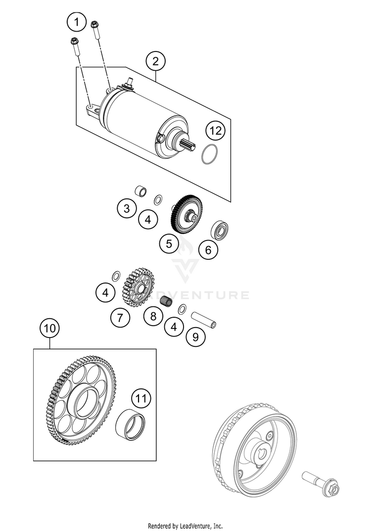 Electric Starter 890 ADV R Engine - 2021 Schematic