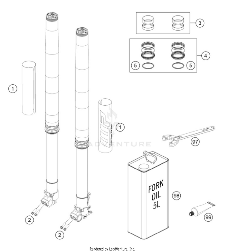 Telegabel Zerlegt 300 XC-W FACTORY EDITION CHASSIS - 2025 Schematic
