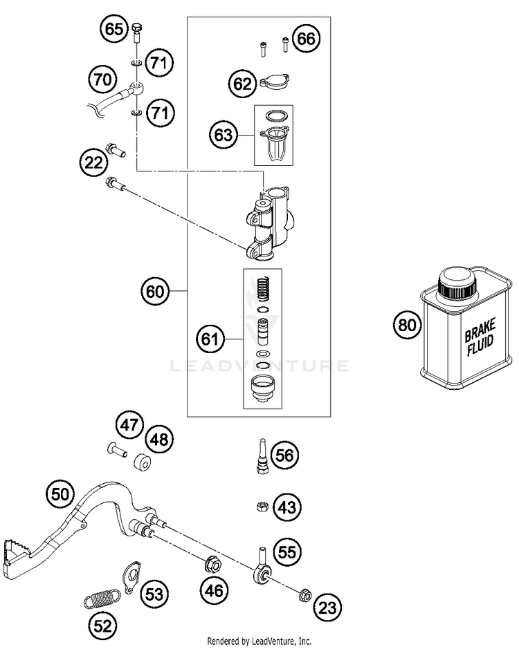 Rear Brake Control 50 SX MINI CHASSIS - 2017 Schematic