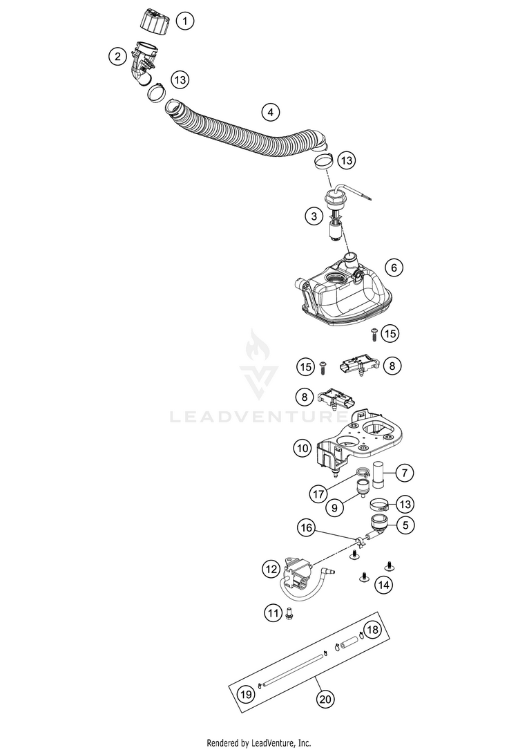 Lubricating System 300 XC TPI ENGINE - 2020 Schematic