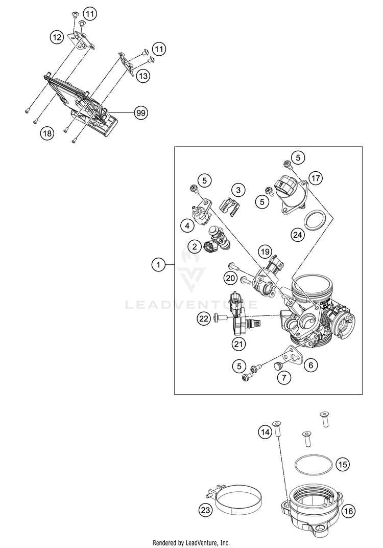 Throttle Body 390 RC CUP Engine - 2016 Schematic