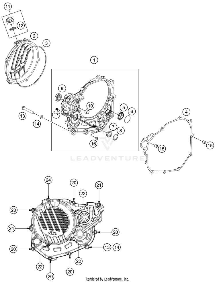 Clutch Cover 450 SX-F FACTORY EDITION ENGINE - 2019 Schematic