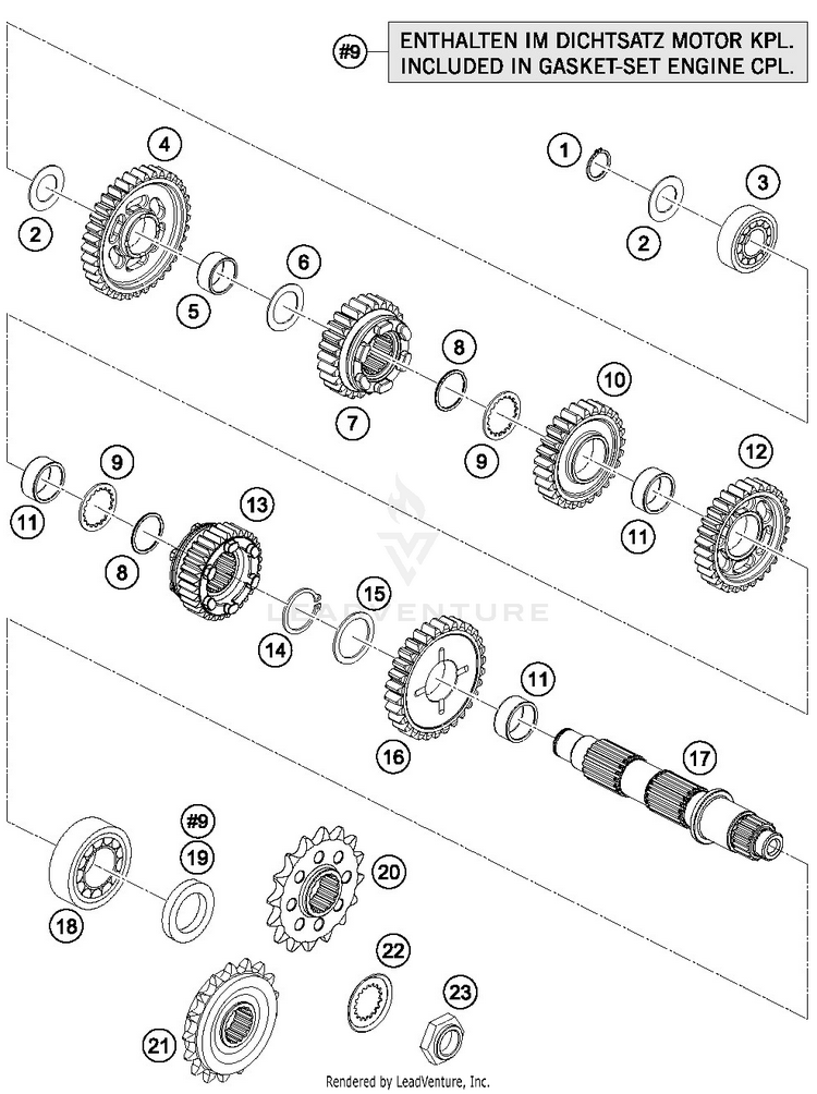 Transmission Ii - Countershaft 1290 SUPER ADVENTURE R ENGINE - 2018 Schematic