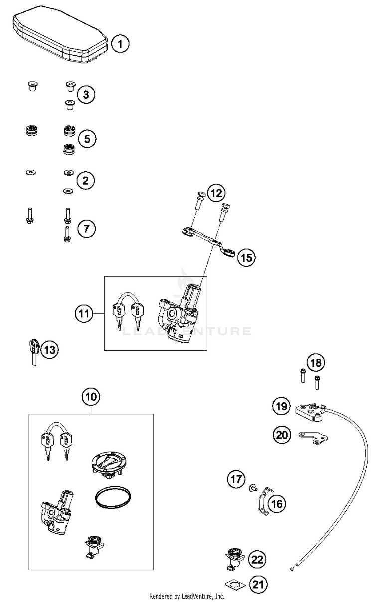 Instruments / Lock System 690 DUKE ORANGE CHASSIS - 2017 Schematic