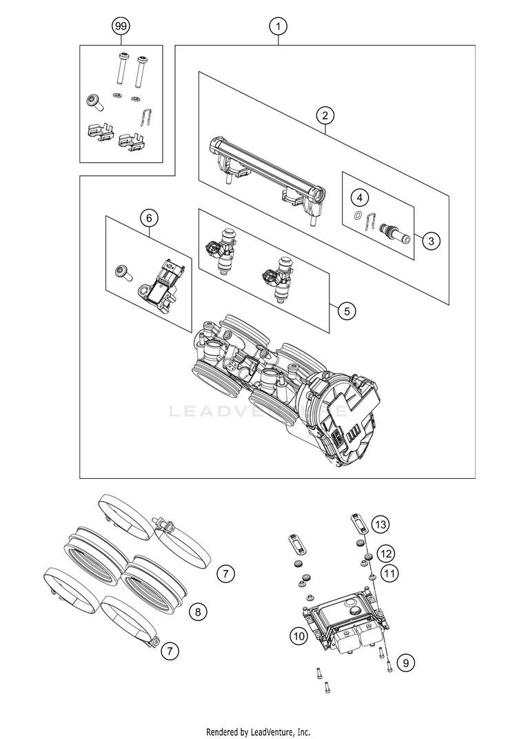 Throttle Body 890 ADV R Engine - 2021 Schematic
