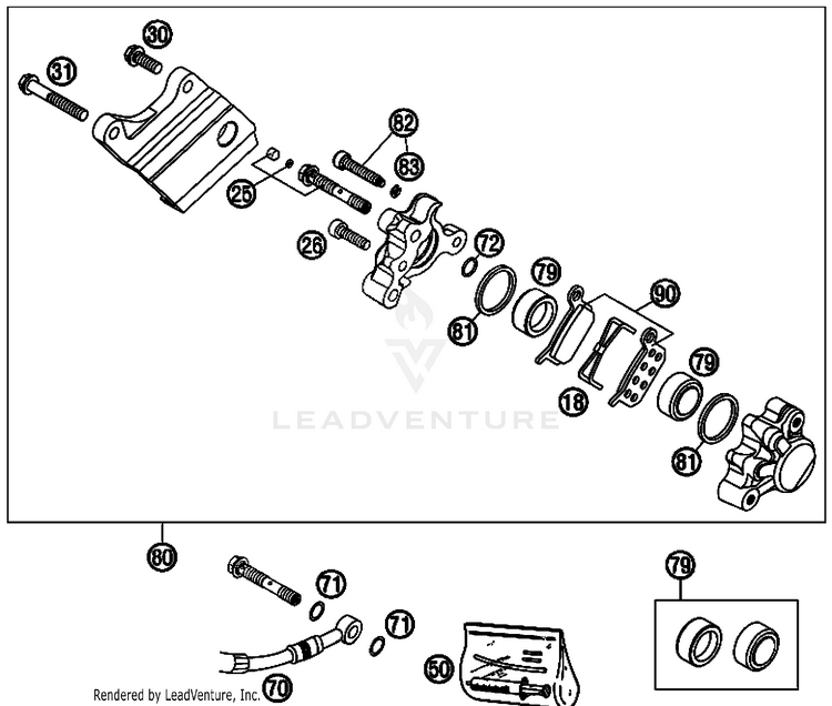 Brake Caliper Rear Schematic